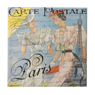 Carreau Romance de la Tour Eiffel, Rêves Parisiens Vintage