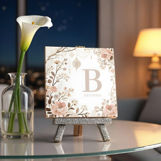 Carreau Romantic Watercolor Floral Filigree Design 