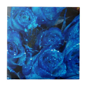 Carreau Romantique Love Blue Glitter Glamour Roses