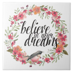 Carreau Romantique Oleander Bird Rose rêve floral