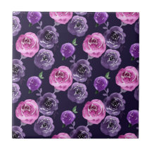 Romantique Purple & Rose Aquarelle Rose Floral