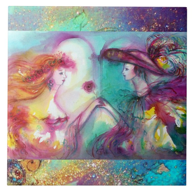 CARREAU ROMEO ET JULIET / PARKES BLEUS D'OR (Devant)