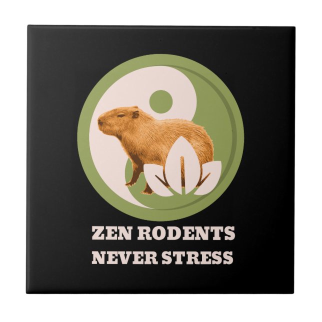 Carreau Rongeurs Zen N'Ont Jamais De Stress Humour Capybar (Devant)