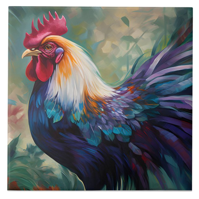 Carreau Rooster Art Peinture Carrelage céramique (Devant)