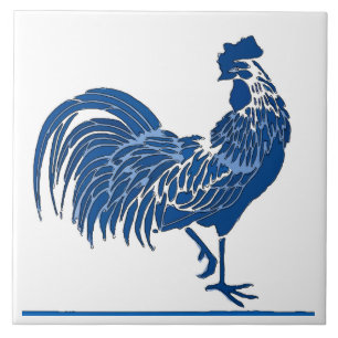 Carreau Rooster Bleu, Regard De Delft, 