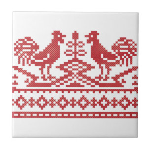 Carreau Rooster cross-stitch