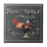 Carreau Rooster de ferme à table<br><div class="desc">Agritourisme au coq de table. Artiste : Redstreake. ID d'image : 152148D.</div>