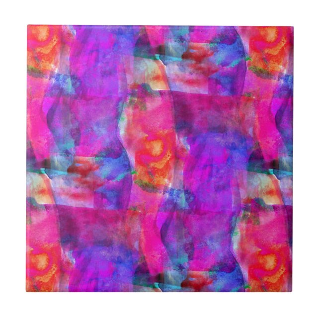 Carreau Rose d'art, bleu, arrière - plan rouge de texture (Devant)