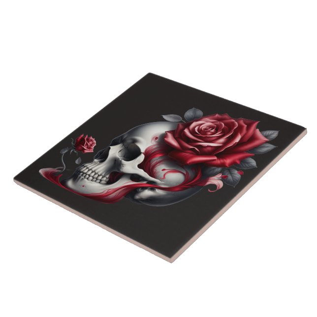 Carreau Rose de Crâne Gothique  (Côté)