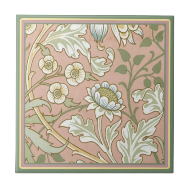 Carreau Rose de ~ de William Morris floral (Devant)