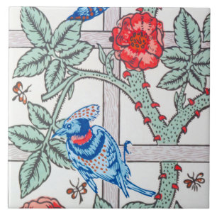 Carreau Rose d'Escalades & Petit Oiseau, William Morris