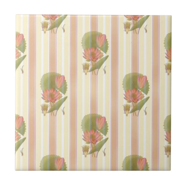 Carreau Rose doux et fleur de lotus (Devant)