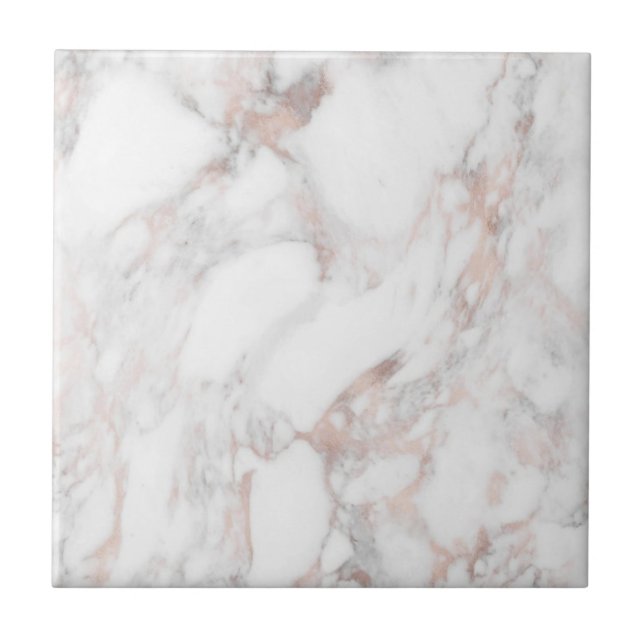 Carreau Rose élégant  or Modèle Marbre blanc tendance (Devant)