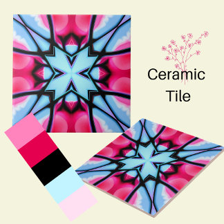 Carreau rose et bleu abstrait