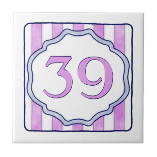 Carreau Rose et lavande grand numéro de maison