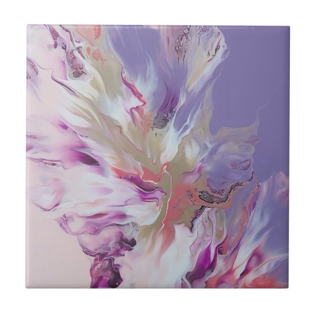 Carreau Rose et Lavender Burst Abstrait (Devant)