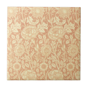 Carreau Rose et rose par William Morris, fleurs vintage