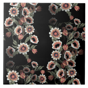 Carreau Rose et vert doux d'inspiration baroque