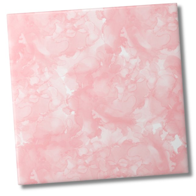 Carreau Rose Fille Élégant (Simple Modern Aesthetic Elegant Pink Watercolor ceramic tile)