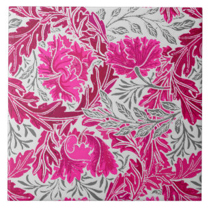 Carreau Rose floral et fuchsia de William Morris et