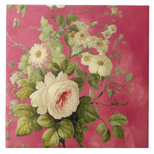 Carreau Rose florale vintage