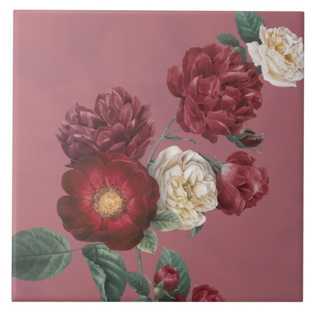 Carreau Rose florale vintage  (Devant)