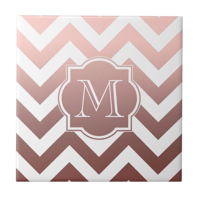 Carreau Rose Gold Chevrons Monogram (Devant)