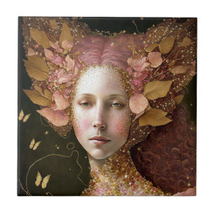 Carreau Rose Gold Fairy Fae Femme Imaginaire Art