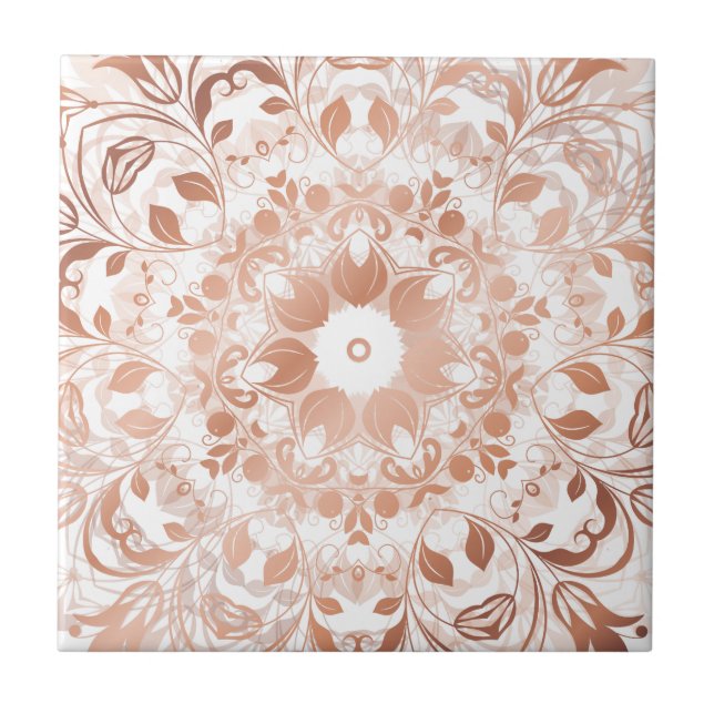 Carreau Rose Gold Floral Mandala (Devant)