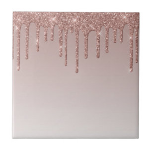Carreau Rose Gold Glitter Liquide Drips