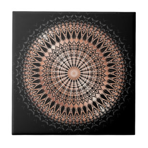 Carreau Rose Gold Noir Mandala
