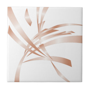Carreau Rose Gold White Art Abstrait