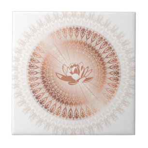 Carreau Rose Gold White Lotus Mandala