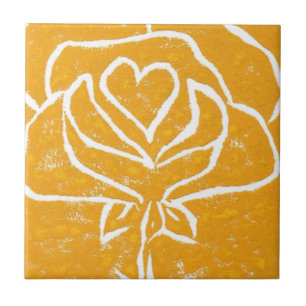 Carreau "Rose Heart Yellow" Cuisine Jardin Carrelage en c