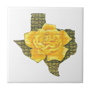 Carreau Rose Jaune Du Texas Motif Flower