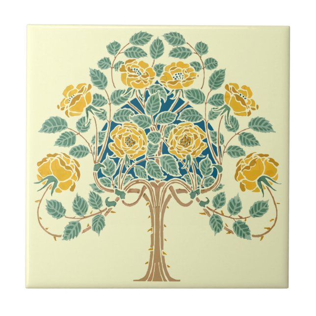 Carreau Rose jaune vintage Bush 1909 Arts & Artistes (Devant)