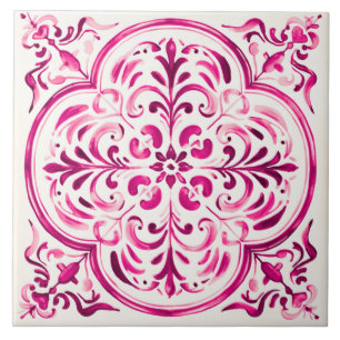Carreau Rose Majolica