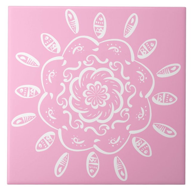 Carreau Rose Mandala (Devant)