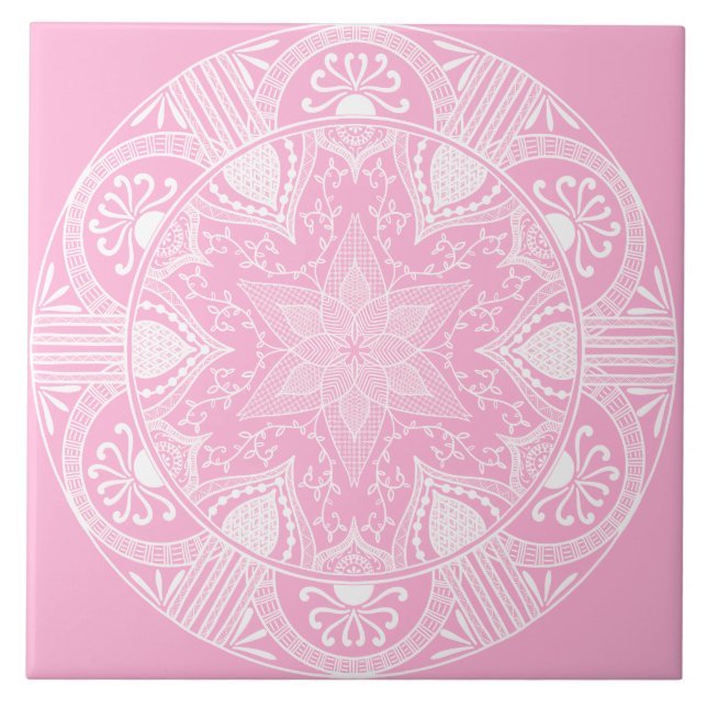 Carreau Rose Mandala (Devant)