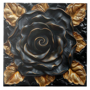 Carreau Rose noir et or de luxe