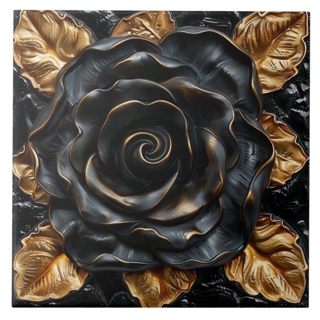 Carreau Rose noir et or de luxe (Devant)