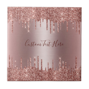 Carreau Rose Parties scintillant or Drives Motif sans fai