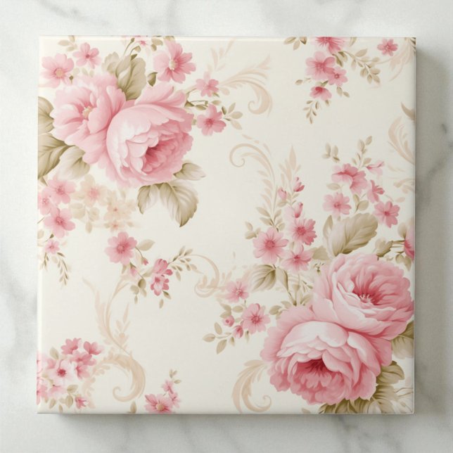 Carreau Rose Pétale Rose Élégante (Créateur téléchargé)