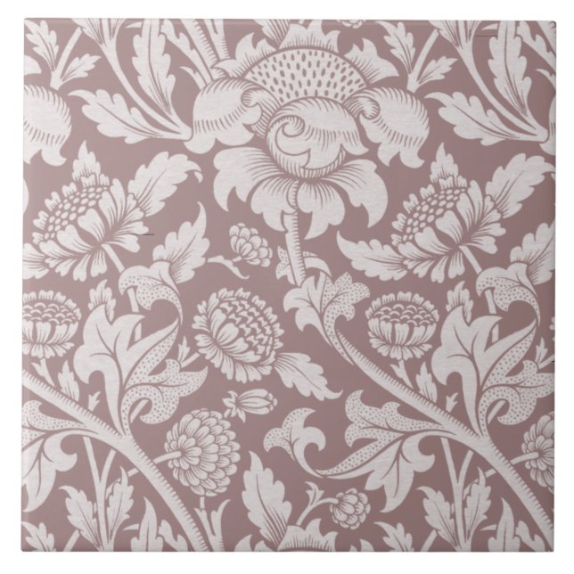 Carreau Rose poussiéreuse florale vintage rose (Devant)