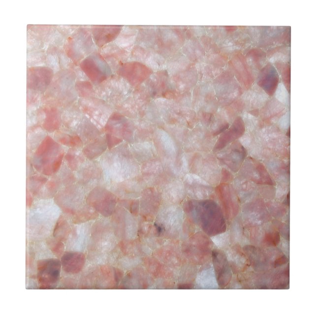 Carreau Rose Quartz Crystal Marble Impression (Devant)