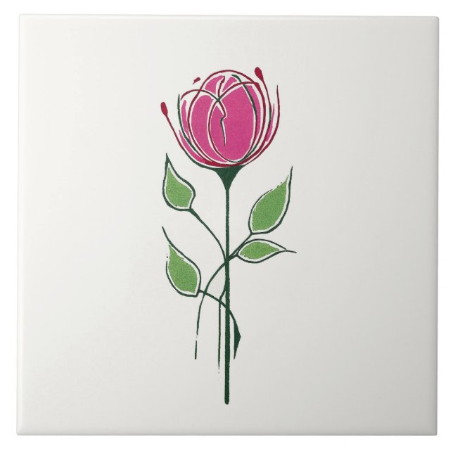 Carreau Rose rose simple de style de Glasgow (Devant)