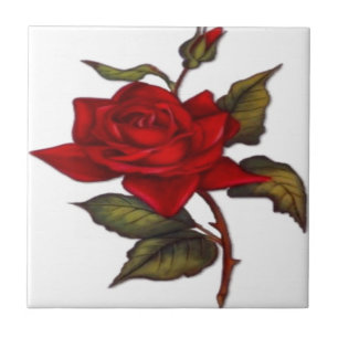 Carreau Rose rouge vintage