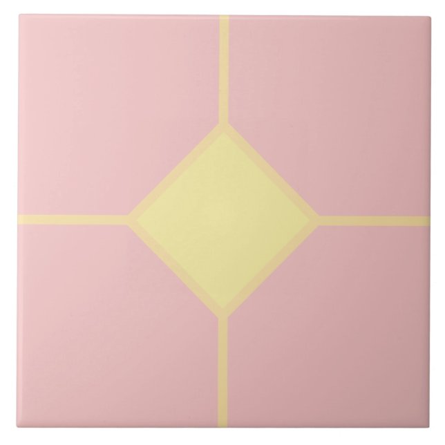 Carreau Rose tendre rose et croix diamantée abricot clair (Devant)