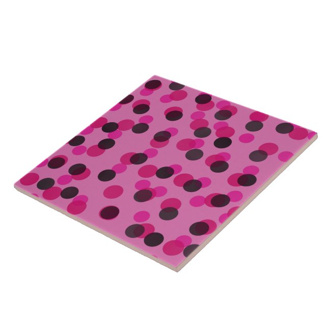 Carreau rose vif et points noirs (Côté)