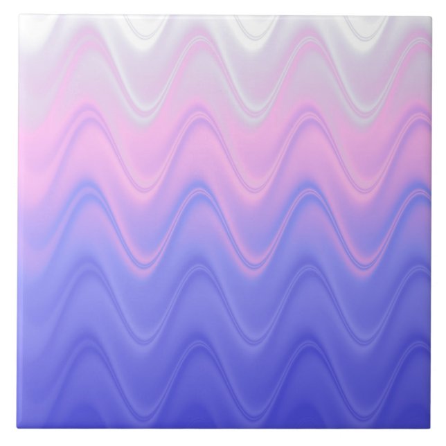 Carreau Rose Violet Abstrait Ondulé (Devant)